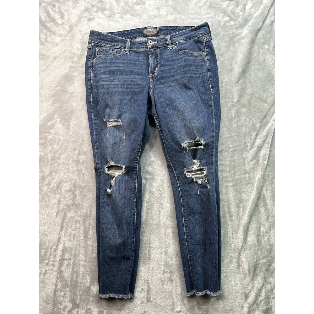 torrid Dark Blue Distressed Boyfriend Jeans